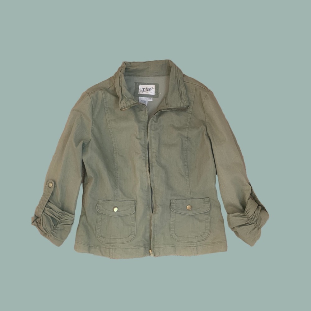 Green Cropped Army Jacket